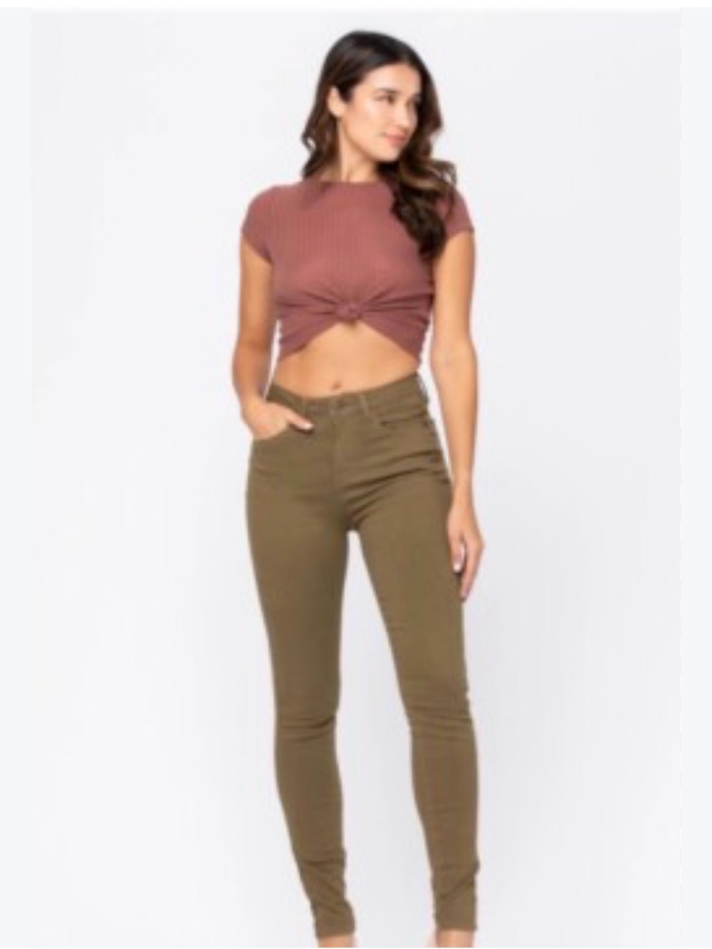 Judy Blue Olive Green High Waist Skinny Fit Jeans Sz 11/31